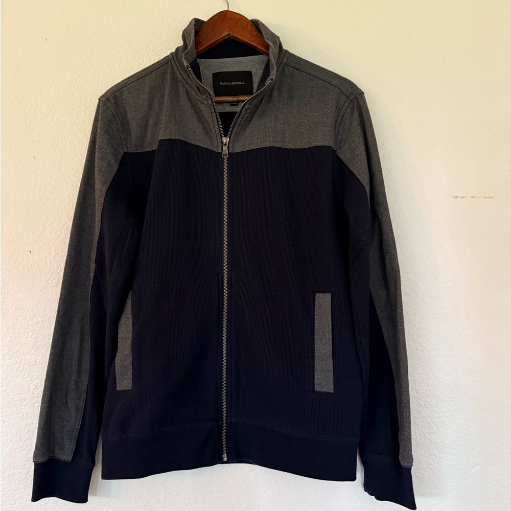 Banana Republic Black and Gray Zipper Jacket
